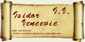 Isidor Venčević vizit kartica
